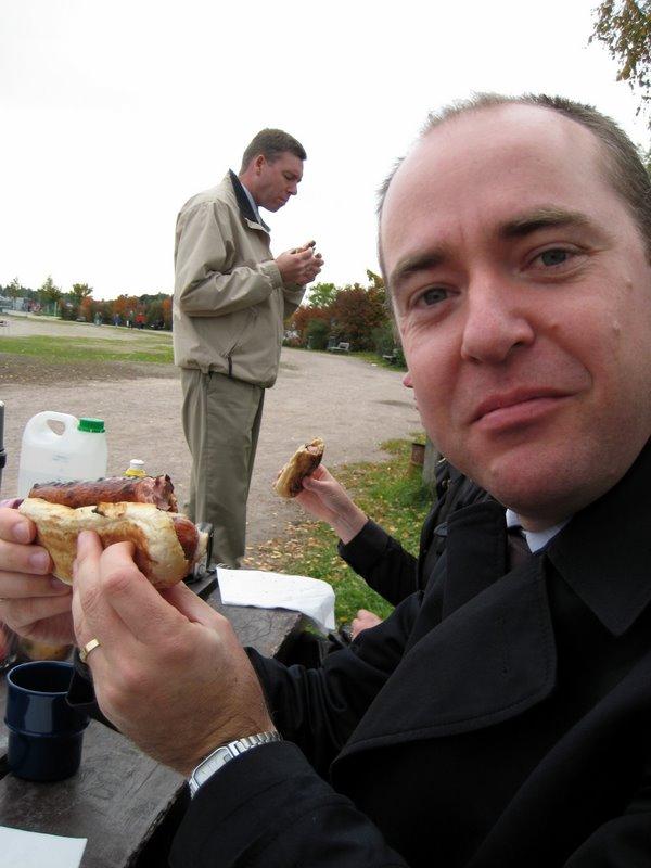 Dan loves the hotdog!
