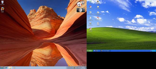 Windows 7 and XP side by side on an Ubuntu host